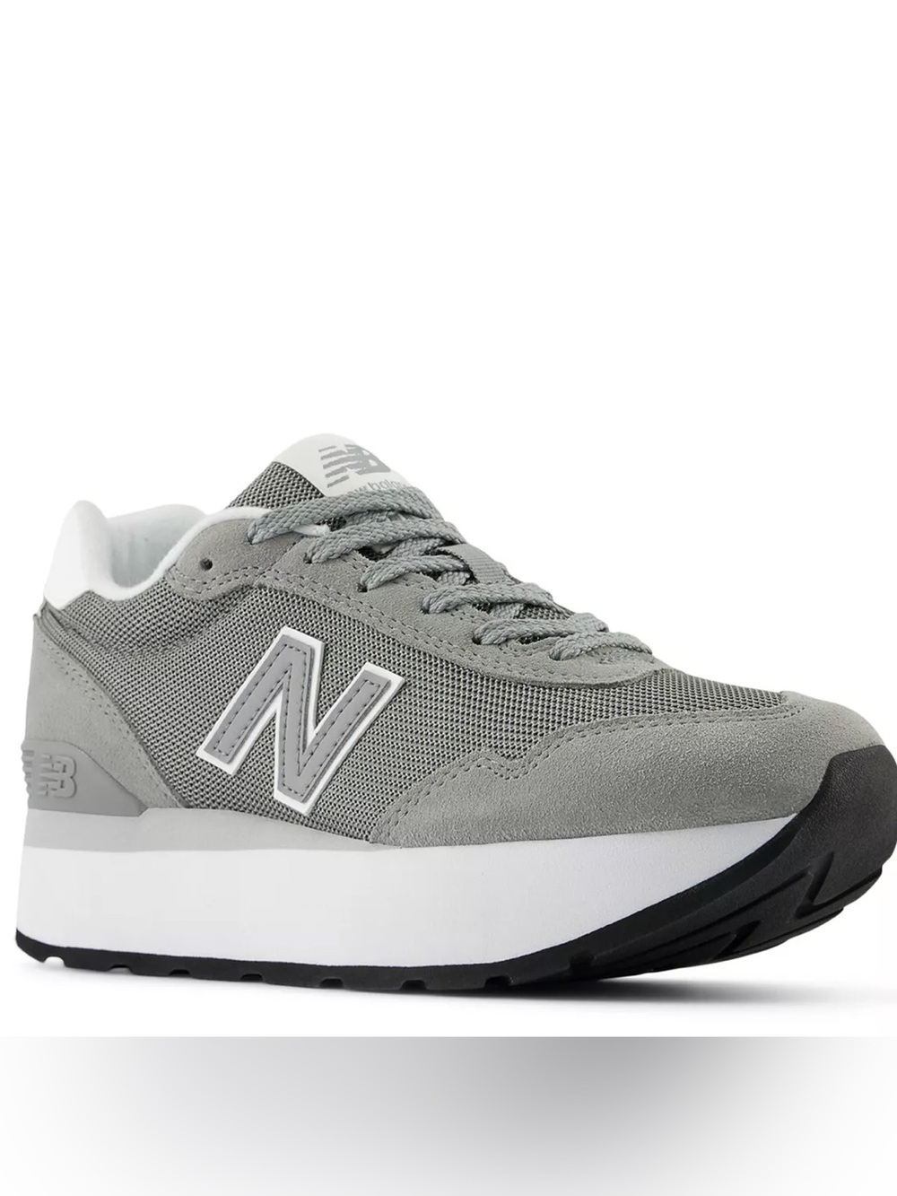 New Balance Grey Mesh & Suede Sneaker